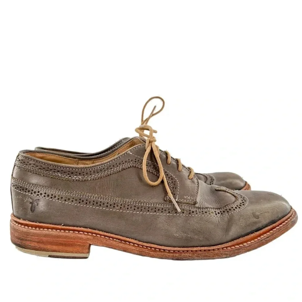 Frye mens derby shoes size 11.5 D taupe brown leather vintage collection